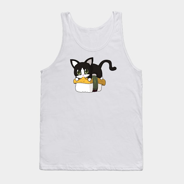 Tuxedo Cat tamago Sushi Tank Top by Myanko